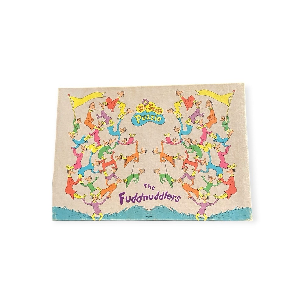 Vintage 1979 60 pc Random House Dr Seuss Jigsaw Puzzle The Fuddnuddlers Complete